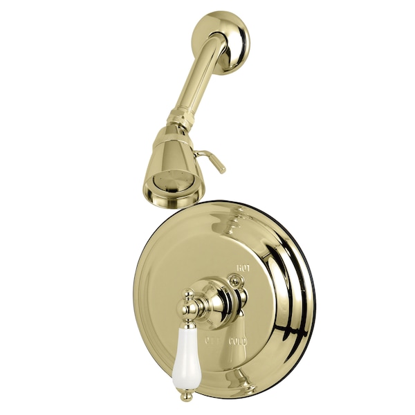 Shower Faucet, 2, Wall Mount, Polished Brass